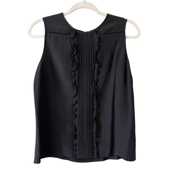 Kate Spade Silk Pleated Top Black - 2 - Picture 1 of 7